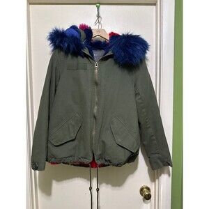 BELLE VERE MILITARY FAUX FUR Bomber jacket SMALL